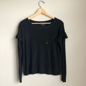 NWT American Eagle Black Ruffle Sleeve Sweater